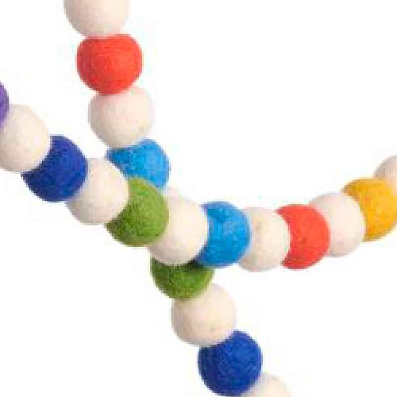 Felted Wool Ball Garland - Multiberry